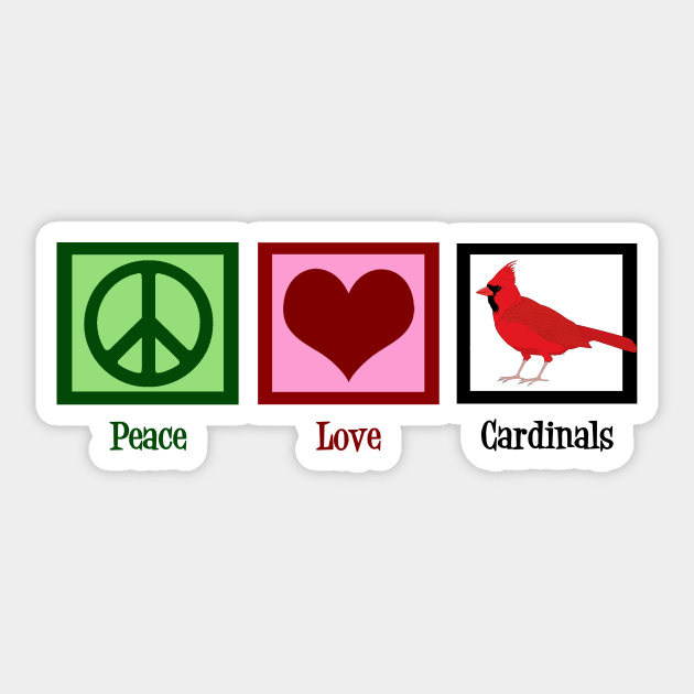 Peace Love Cardinals Sticker by epiclovedesigns